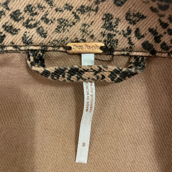 Free People Brown Snake Print Jean Jacket - Picture 6 of 6